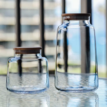 Load image into Gallery viewer, ELIN Glass Jar with Bamboo Lid Short
