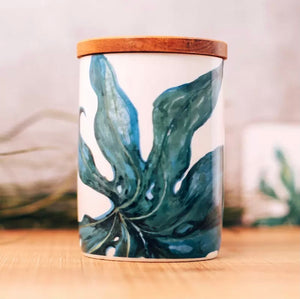 MIA Storage Canister with Acacia Lid Green Foliage