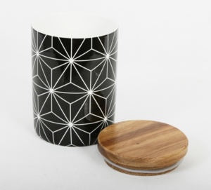 MIA Storage Canister with Acacia Lid Black Geo