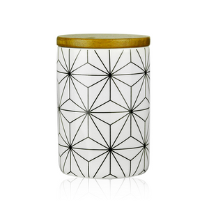 MIA Storage Canister with Acacia Lid White Geo