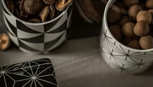 MIA Storage Canister with Acacia Lid White Geo