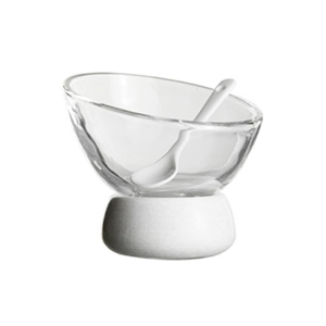 MAURITZ Glass Bowl with Marble Base Small