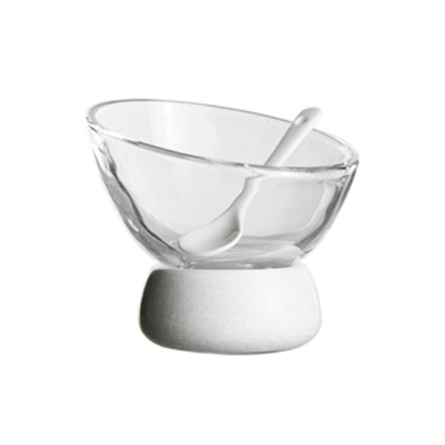 MAURITZ Glass Bowl with Marble Base Small