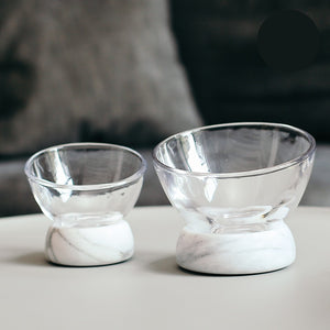 MAURITZ Glass Bowl with Marble Stand Big