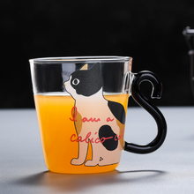 Load image into Gallery viewer, FELINE Glass Cup Calico Cat
