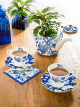 Load image into Gallery viewer, Blue Floral Etoile Tea Cups
