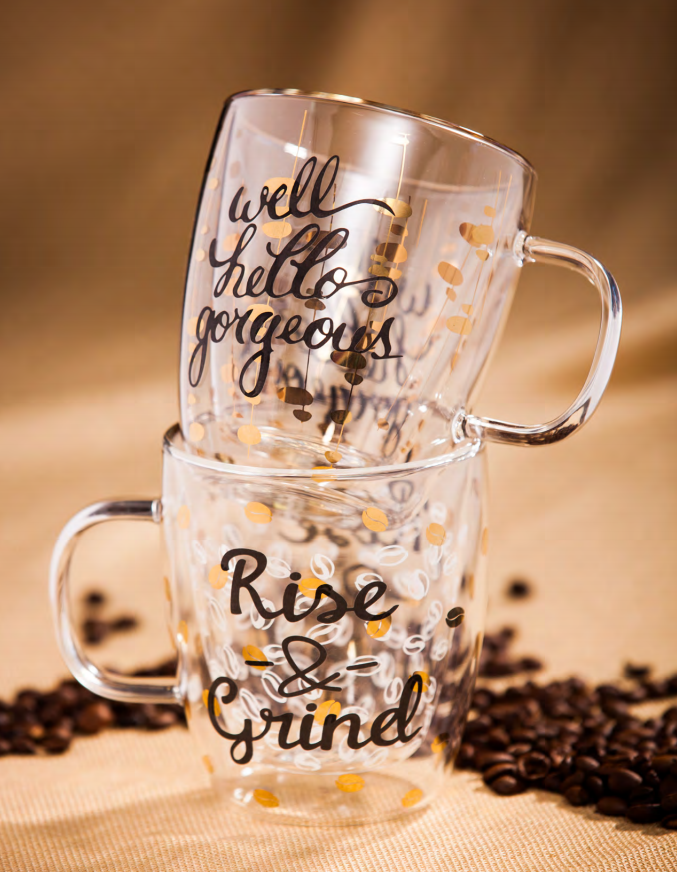 Glass cafe outlet mugs