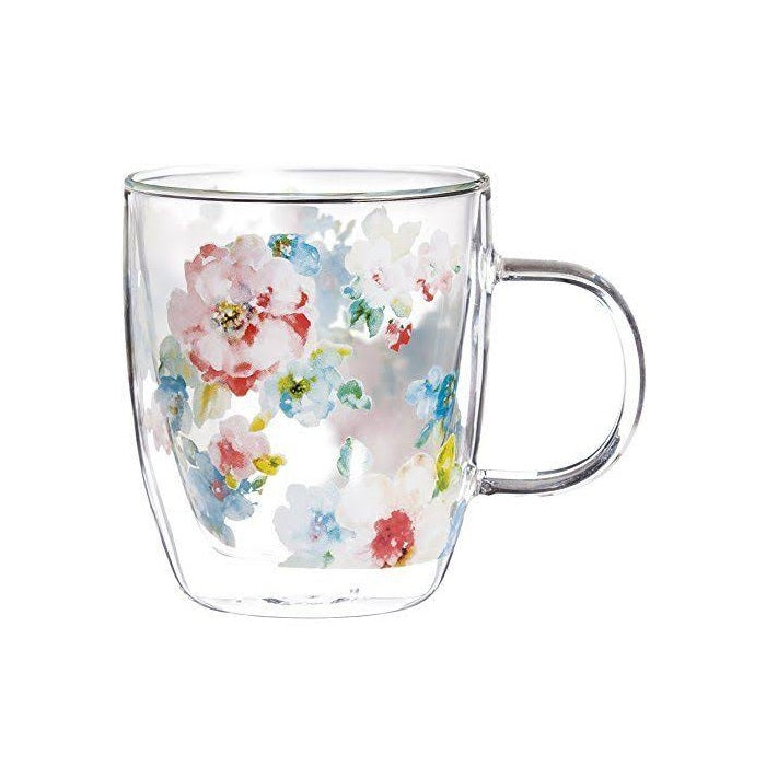 Glass Cafe Cup Summer Blooms