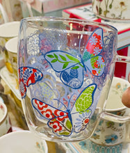 Load image into Gallery viewer, Glass Cafe Cup Butterfly Dreams
