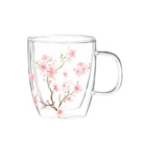 Glass Cafe Cup Cherry Blossom