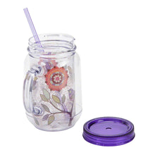 Load image into Gallery viewer, POLLY Acrylic Mason Jar with Straw Bird Bliss
