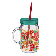 Load image into Gallery viewer, POLLY Acrylic Mason Jar with Straw Ditsy
