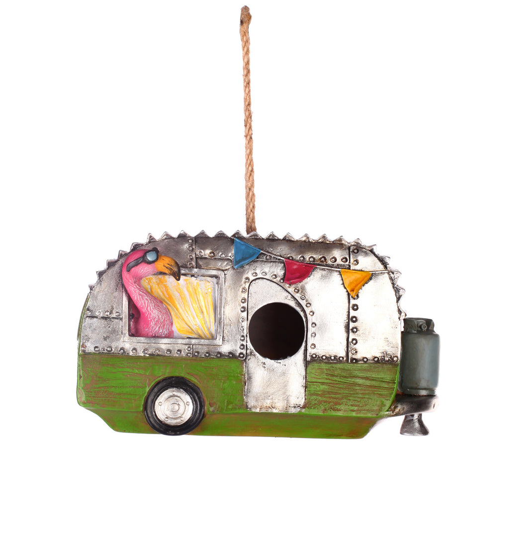 Flamingo Camper Van Birdhouse