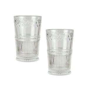 Leaf Line Rustic Set of 2 Tall Glass