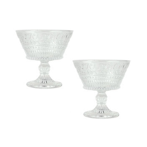 Leaf Line Rustic Set of 2 Stemmed Dessert Bowls