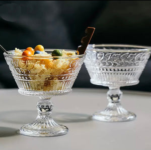 Leaf Line Rustic Set of 2 Stemmed Dessert Bowls