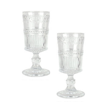 Load image into Gallery viewer, Leaf Line Rustic Set of 2 Wine Goblets
