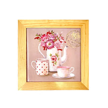 Load image into Gallery viewer, OLIVIA Tile with Wood Frame Time For Tea
