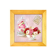 Load image into Gallery viewer, OLIVIA Tile with Wood Frame Time For Tea

