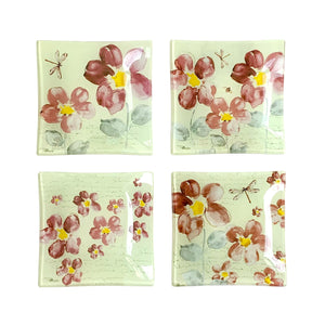 RENEE Artisan Glass Plates Set of 4 Sunny Afternoon