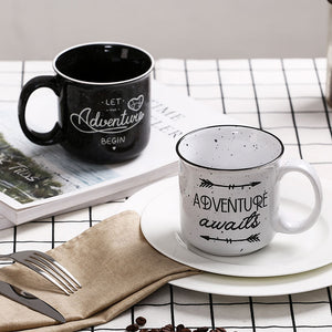 SANDY Enamel Paint Finish Cup Let The Adventure Begin