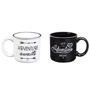 SANDY Enamel Paint Finish Cup Let The Adventure Begin