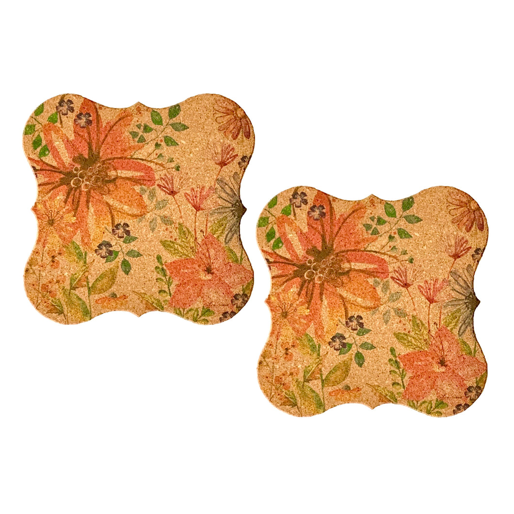 KAMMI Cork Surface Saver Set of 2 Floral Burst