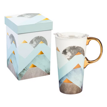 Load image into Gallery viewer, Perfect Latte Cup Turquoise Mountains
