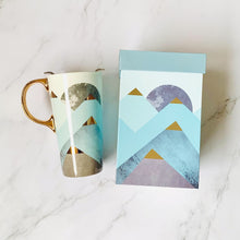 Load image into Gallery viewer, Perfect Latte Cup Turquoise Mountains
