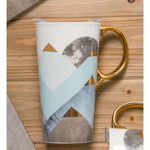 Load image into Gallery viewer, Perfect Latte Cup Turquoise Mountains
