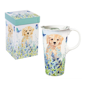 Perfect Latte Cup Puppies In The Meadow
