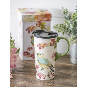 Perfect Cup Bird on Flower Branch