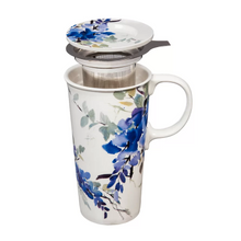 Load image into Gallery viewer, LEIGHTON Blue Floral Watercolor Tea Mug
