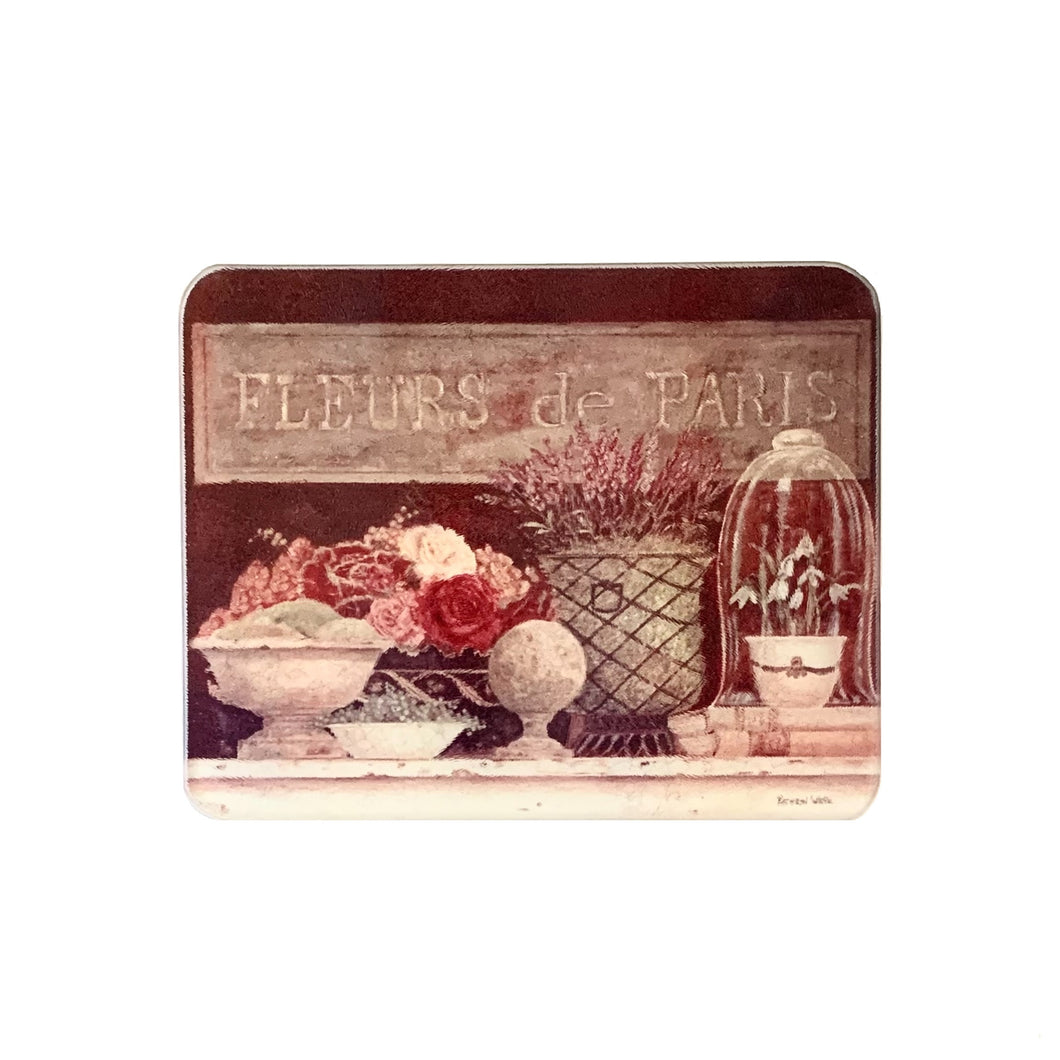 REEM Glass Cutting Board Fleurs De Paris