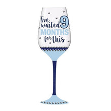 Load image into Gallery viewer, STORK Wine Glass Baby Boy
