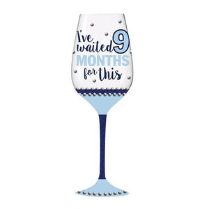 STORK Wine Glass Baby Boy