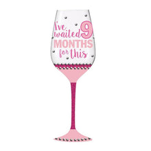 Load image into Gallery viewer, STORK Wine Glass Baby Girl
