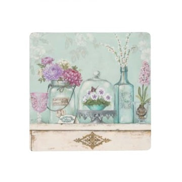 REESE Glass Trivet Garden Vignette