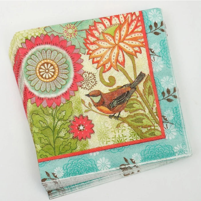 Paper Cocktail Napkin Nature's Garden