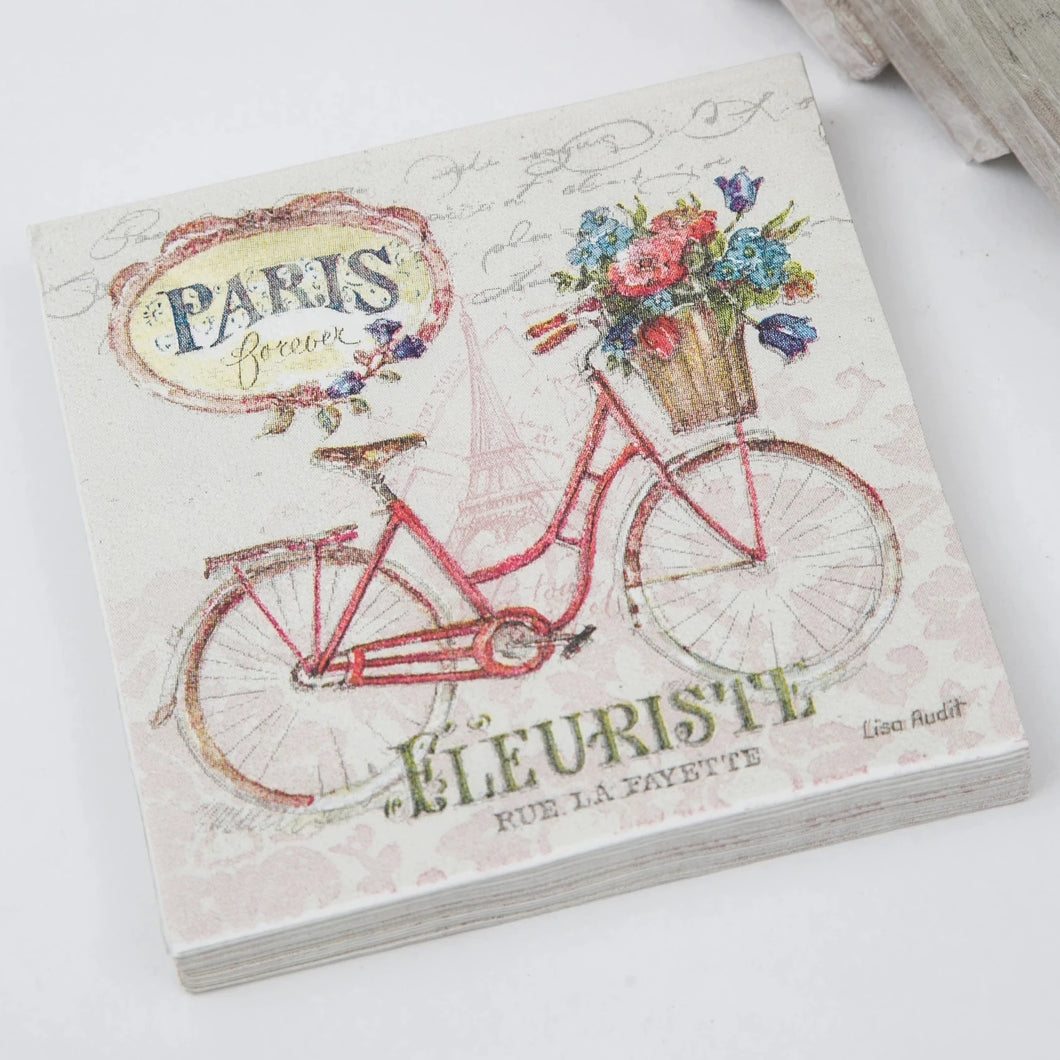 Paper Cocktail Napkin Paris Postcard