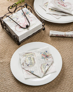 Paper Cocktail Napkin Paris Postcard