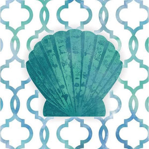 Paper Cocktail Napkin Blue Shell