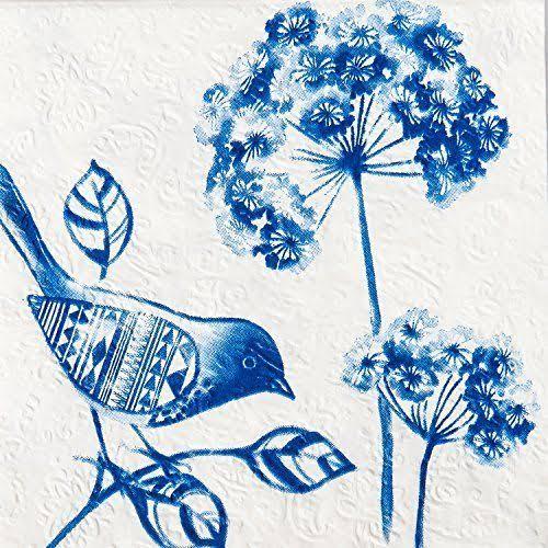 Embossed Paper Cocktail Napkin Starlit Winter