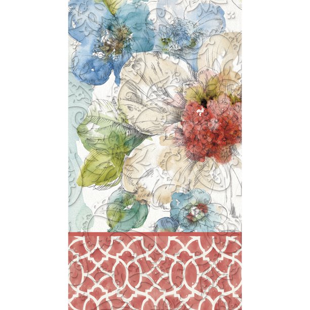 Embossed Paper Guest Napkin Summer Bloom