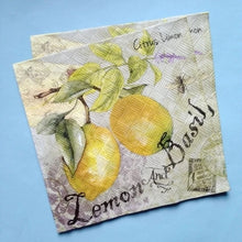 Load image into Gallery viewer, Paper Luncheon Napkin Lemon Basil
