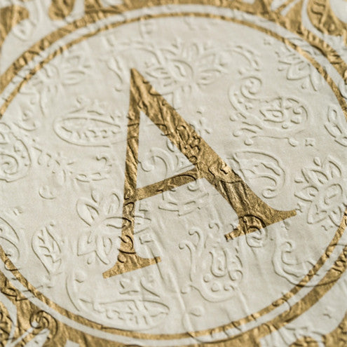 Embossed Monogram Guest Napkin A