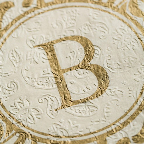 Embossed Monogram Guest Napkin B