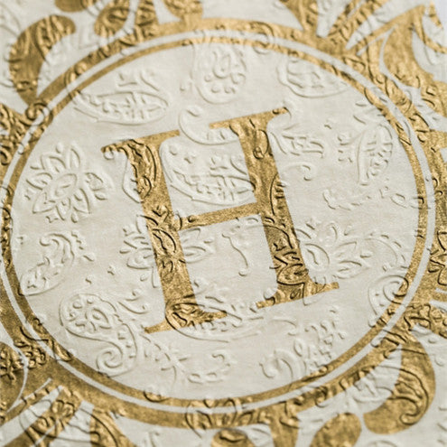 Embossed Monogram Guest Napkin H