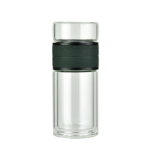 Load image into Gallery viewer, TEA TO GO Double Wall Glass Tumbler Short
