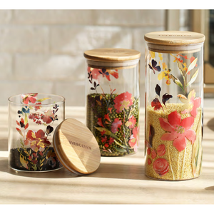 LENA Glass Canister Set Watercolor Boho